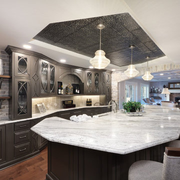 Lower Level Remodel with Bar, Kitchen and Wine Room