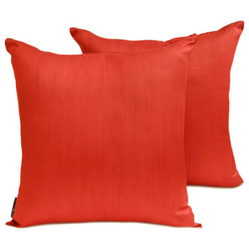 Art Silk 20"x54" Lumbar Pillow Cover Set of 2 Plain & Solid - Orange Luxury