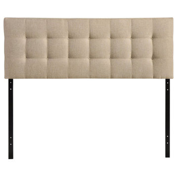 Modway Lily Queen Upholstered Polyester Fabric Headboard in Beige