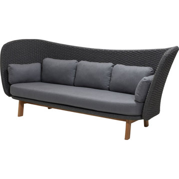 Peacock Wing Sofa - Dark Gray, Antique-Line Soft Rope