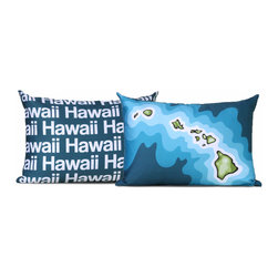 Hawaii Map Pillow - Decorative Pillows