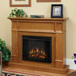 Real Flame Light Oak Camden Convertible Electric Fireplace - Indoor Fireplaces