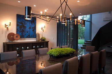 Example of a minimalist dining room design in Los Angeles