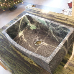 Carved soapstone sink - Kitchen Sinks