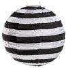Soji 14" Black and White Stripe Lantern