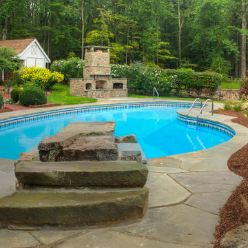 Pool and Fireplace