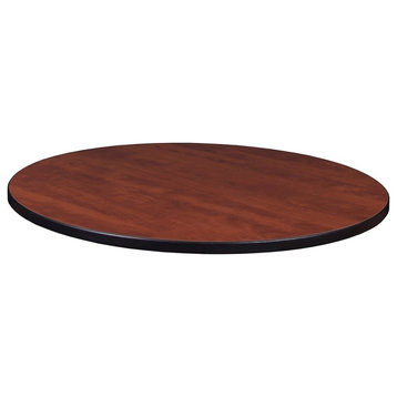 36" Round Laminate Table Top, Cherry/Maple