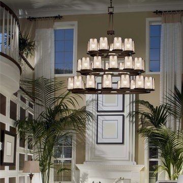 Fusion Dakota 3-Tier Ring Chandelier, Cylinder With Flat Rim, Mercury Glass in L