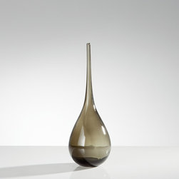 Tira Long Neck Glass Vase Short - Smoke - Vases