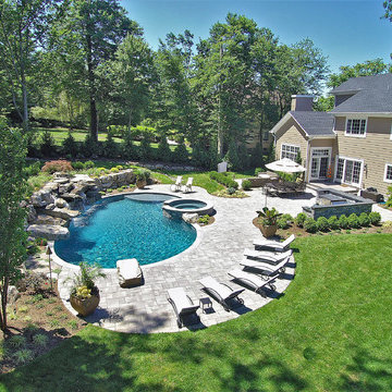 Outdoor Waterfall + Poolside Living