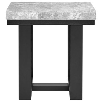 Lucca Gray Marble Top End Table