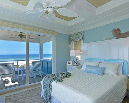 Beach Style Blue Bedroom Design Ideas, Remodels & Photos | Houzz