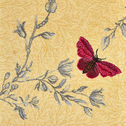 Timorous Beasties Collection by Brintons - Yellow Ruskin Butterfly 6/50155 - Carpet Flooring