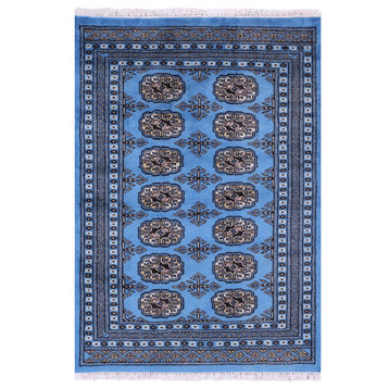 Hand Knotted Silky Bokhara Wool Rug 2' 8" X 3' 11" - Q21785