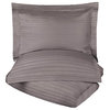400 Thread Count Duvet Cover and Pillow Sham, Gray, Full/Queen
