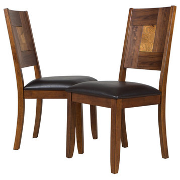 Modern Side Chair, Set of 2, Walnut