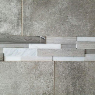 Industrial Badezimmer mit Quarzit-Waschtisch Ideen, Design & Bilder