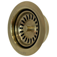 SinkSense Satin Gold 3.5" Disposal Flange Drain with Stopper