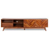 Herringbone TV Stand Low, Brown