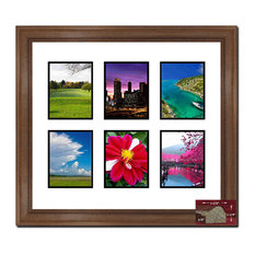 Light Walnut 6 Opening, 4x6 Picture Frame