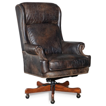 Old Saddle Fudge with Croc Accents Executive Swivel Tilt Chair