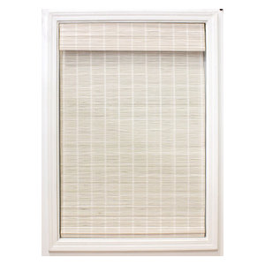 44 Inch Width x 64 Inch Length Radiance Cape Cod Flatweave Bamboo Roman Shade with Valance Maple Cordless Window Shades for a Custom Size Window Width