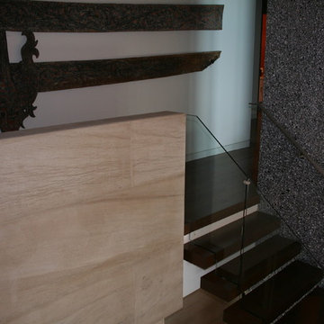 Modern Stair Project with Glass Panels