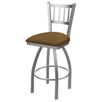 810 Contessa 30 Swivel Bar Stool with Stainless Finish and Canter Saddle Seat