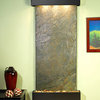 Inspiration Falls Wall Fountain, Blackened Copper, Green Slate, Square Frame