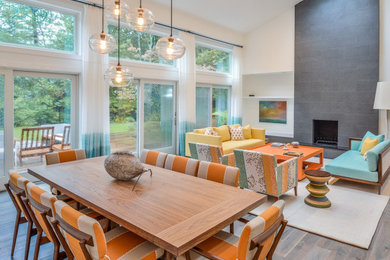 Transitional living room photo in New York