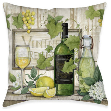 Wine Vines and Lemons Indoor Pillow, 18"x18"