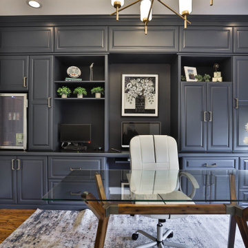 Custom Dark Blue Home Office