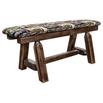 Montana Woodworks Homestead 45" Transitional Wood Plank Style Bench in Brown