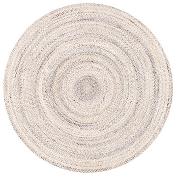 Pasargad Home Ponta Collection Handmade Indoor/Outdoor Area Rug, Ivory, 6'0"x6'0"