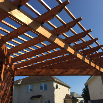Privacy Fence with Louvres and Corner Pergola