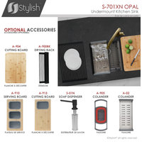 STYLISH 32in Graphite Black Double Bowl Undermount Stainless Steel Kitchen Sink