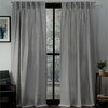 Loha Linen Pinch Pleat Window Curtain Panel Pair, 27x84, Dove Gray