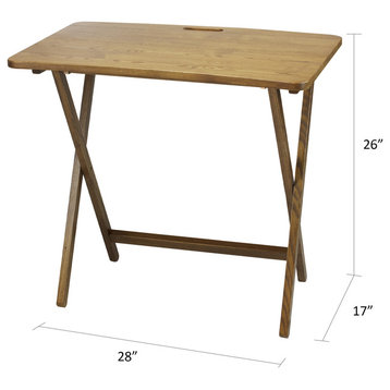 American Trails Arizona Folding Table With Solid Red Oak