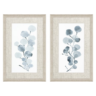 Botanical Study Leaf Berry Flower Wall Art Gold Frame Set Of 6 ~ Uttermost  33651