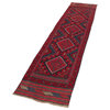 Traditional Rug, Blue, Red, 2'x8', Mashwani, Handmade Wool