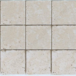 4x4 Baja Cream Travertine Tile Tumbled - Home Accessories & Decor