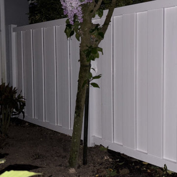 White vinyl fence