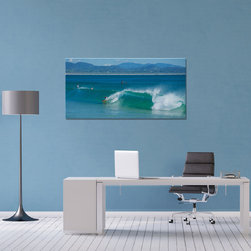 Home Office Art - Aqua at The Wreck Byron Bay Art on Glass 1200x600mm - Fine Art Prints