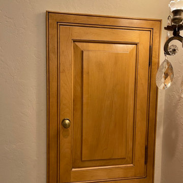 Refinished Bathroom Cabinets with Custom Faux Finish