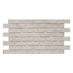 White 24 in. x 46-3/8 in. Faux Used Brick Panel (4-Pack) - Bricks And Masonry