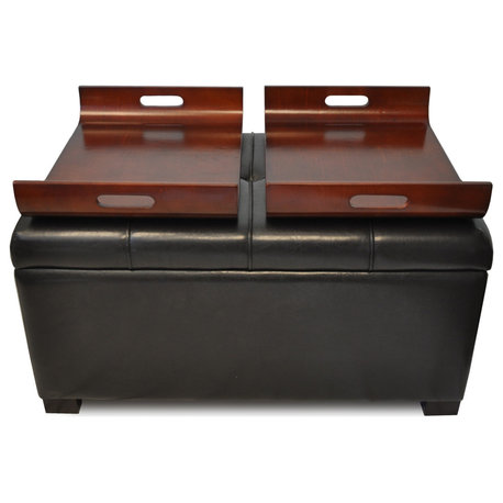 Designs4Comfort Storage Ottoman With Trays