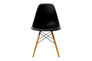 EAMES PLASTIC SIDE CHAIR, DSW, BASIC DARK