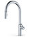 Karran QT-812 Top Mount 33" Single Bowl Quartz Sink, Grey With Faucet