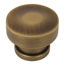 Cosmas - Cosmas 704BAB Brushed Antique Brass Round Contemporary Cabinet Knob, Set of 10 - Cabinet And Drawer Knobs