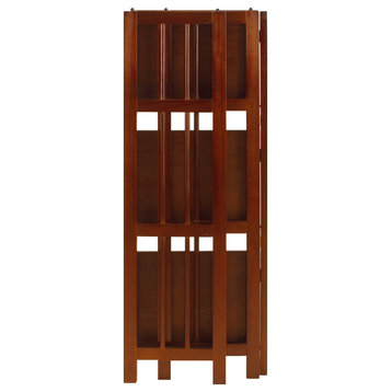 3-Shelf Folding Bookcase 14" Wide, Walnut